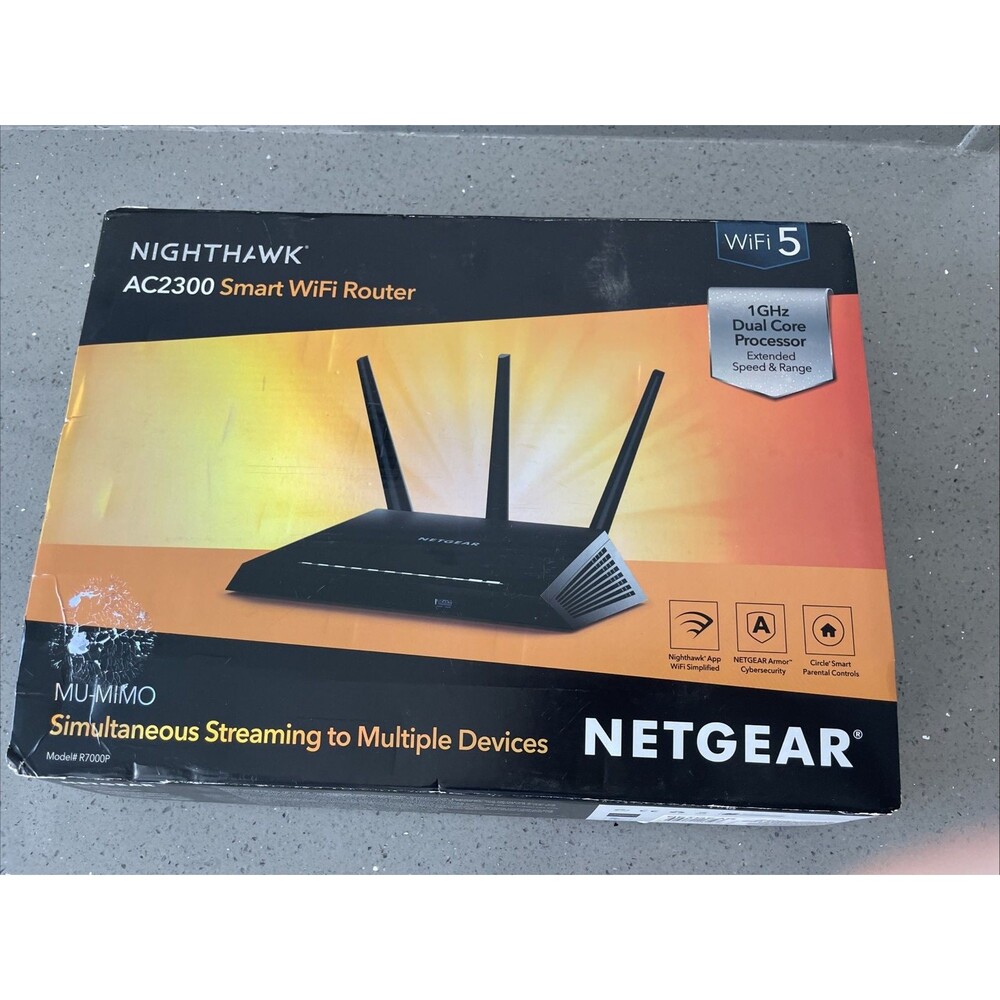 NETGEAR Nighthawk AC2300 R7000P Smart WiFi Router MU-MIMO complete tested